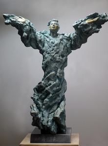 叶毓山《落霞与孤骛齐飞》 80cm×30cm×100cm 2014年 铸铜