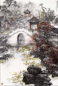 王明明 《晓霜幽寂静心斋》 210cm×145cm 2003年  纸本设色