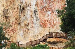 左江花山岩画文化景观，位于广西壮族自治区崇左市宁明县、龙州县、江州区及扶绥县境内，由岩画密集分布、最具代表性的3 个文化景观区域组成，包含38 个岩画点（共109处岩画，4050个图像），岩画所在的山体和对面的台地，以及约105 公里左江、明江河段，文化遗产区面积总计6621.6公顷。 左江花山岩画文化景观区域分布于左江、明江河段，为河谷地带，河流两侧山高壑深，山高多在500米以上。 