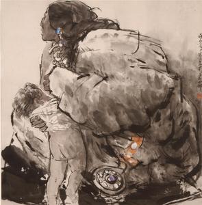方增先《母亲》101.5cm×95.5cm 1988年 中华艺术宫（上海美术馆）藏